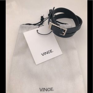 VINCE Leather Double Wrap Bracelet - Made in Italy